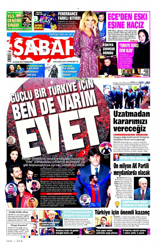 Gazete manşetleri (26.01.2017) - 2