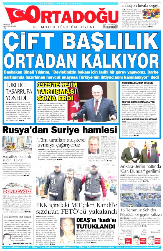Gazete manşetleri (26.01.2017) - 19