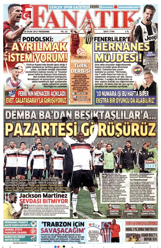 Gazete manşetleri (26.01.2017) - 20