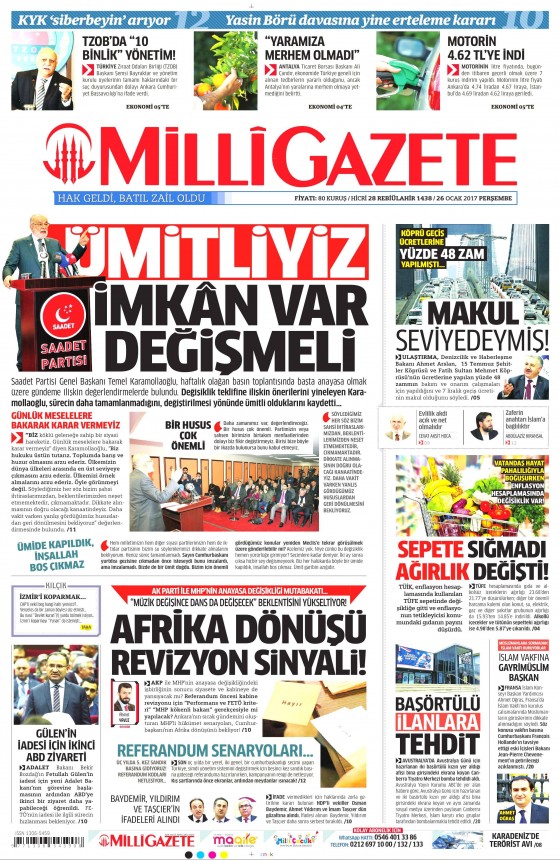 Gazete manşetleri (26.01.2017) - 8