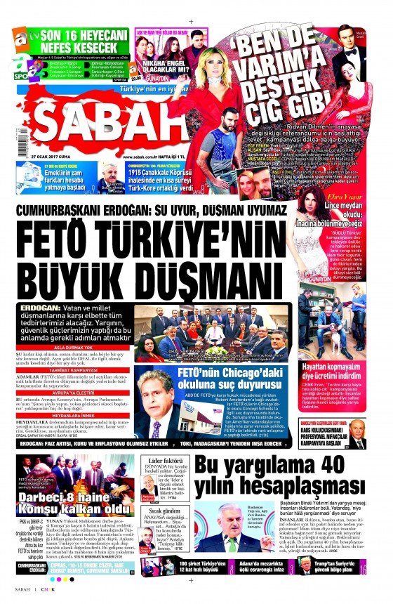 Gazete Manşetleri (27.01.2017) - 1