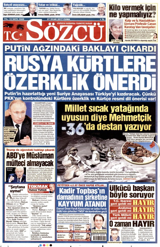 Gazete Manşetleri (27.01.2017) - 5