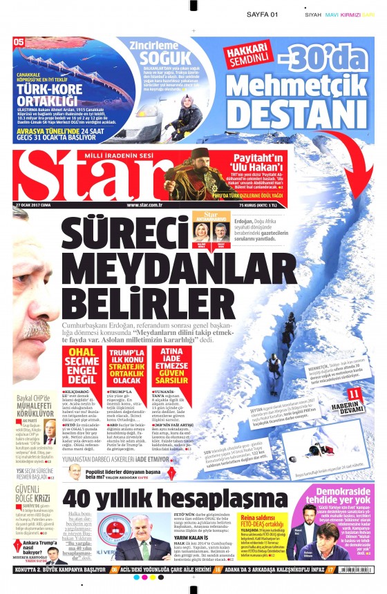 Gazete Manşetleri (27.01.2017) - 8