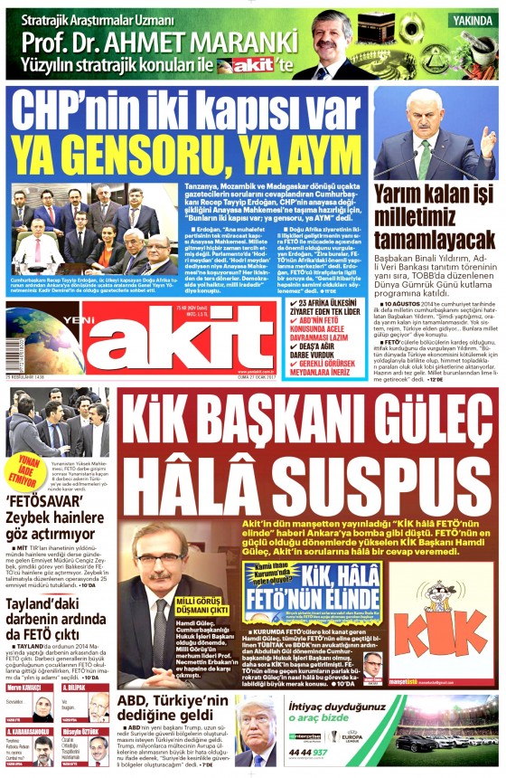 Gazete Manşetleri (27.01.2017) - 13