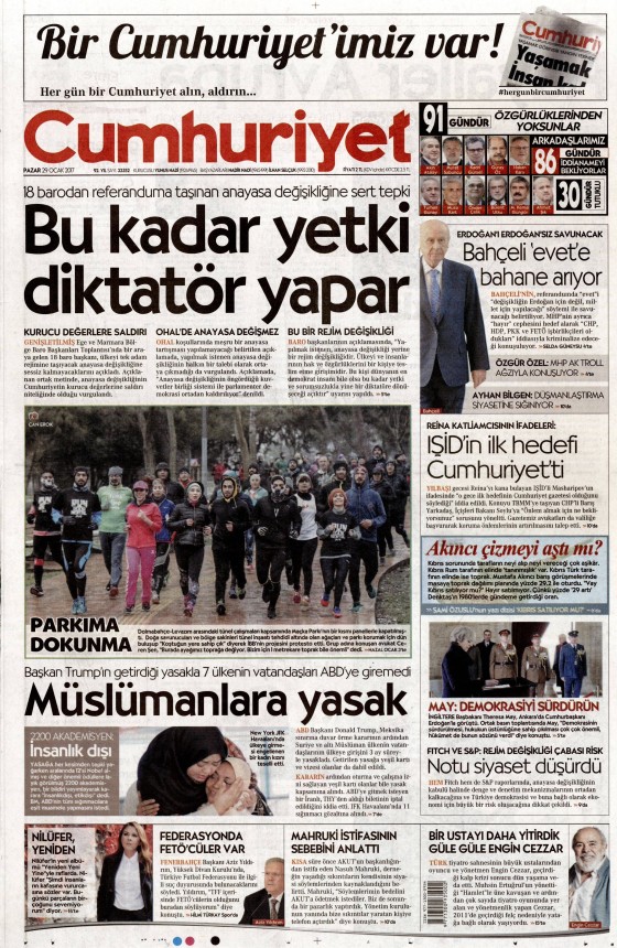 29 Ocak 2017 gazete manşetleri - 3