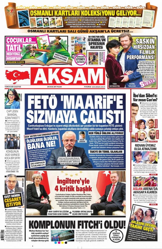 29 Ocak 2017 gazete manşetleri - 2