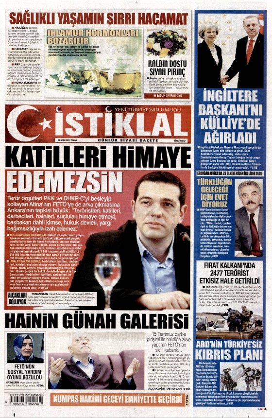 29 Ocak 2017 gazete manşetleri - 6
