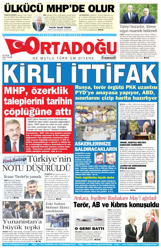29 Ocak 2017 gazete manşetleri - 8