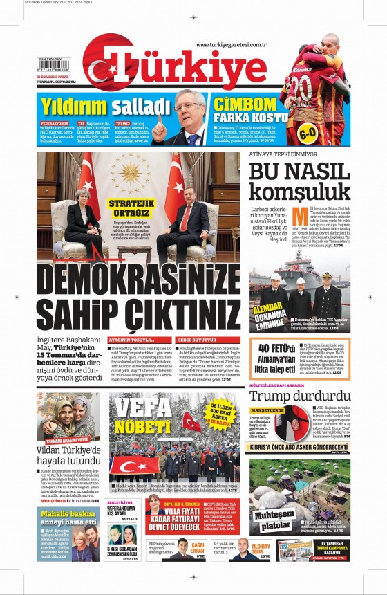 29 Ocak 2017 gazete manşetleri - 13