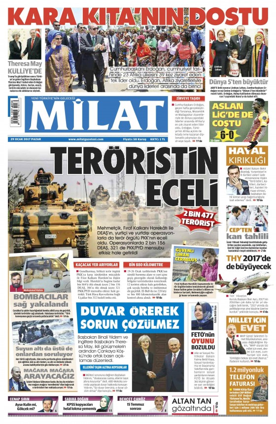 29 Ocak 2017 gazete manşetleri - 20