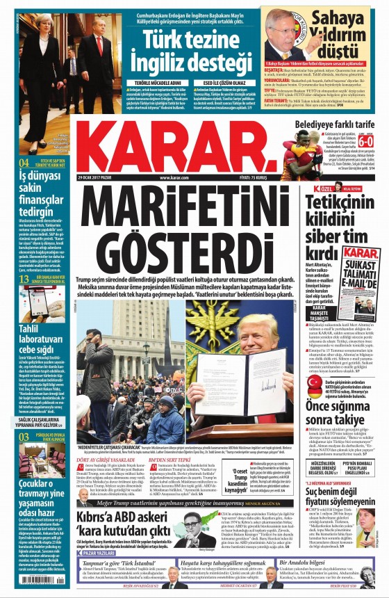 29 Ocak 2017 gazete manşetleri - 22