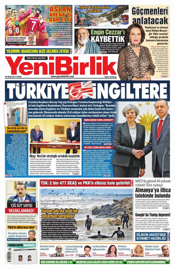 29 Ocak 2017 gazete manşetleri - 23