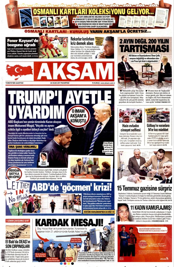 30 Ocak 2017 gazete manşetleri - 2