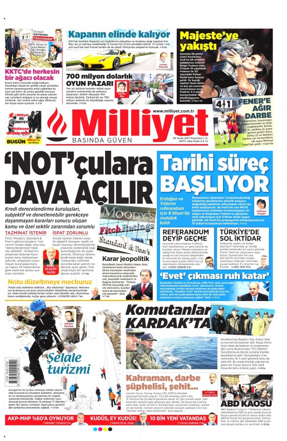 30 Ocak 2017 gazete manşetleri - 7