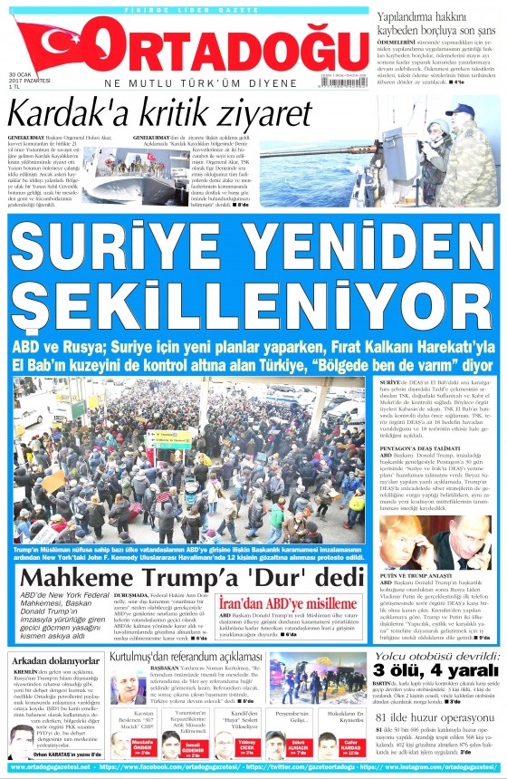 30 Ocak 2017 gazete manşetleri - 9