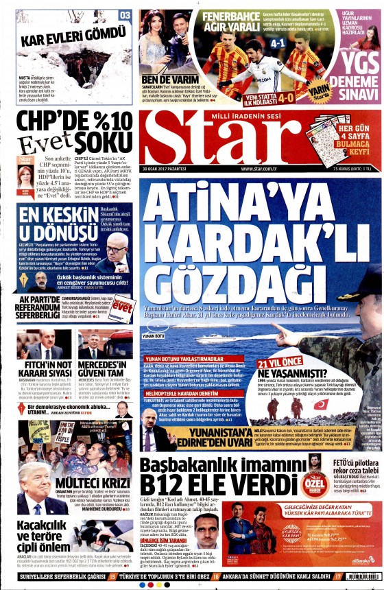 30 Ocak 2017 gazete manşetleri - 12
