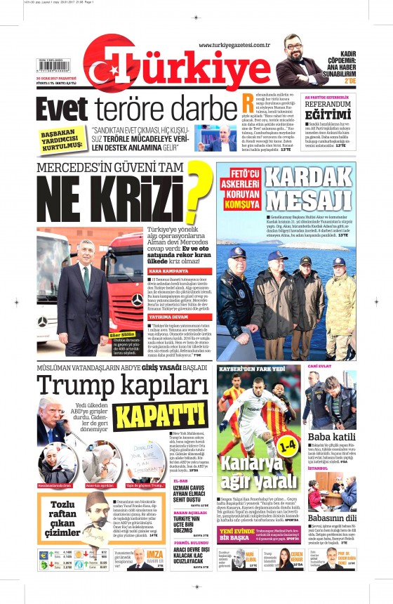 30 Ocak 2017 gazete manşetleri - 14