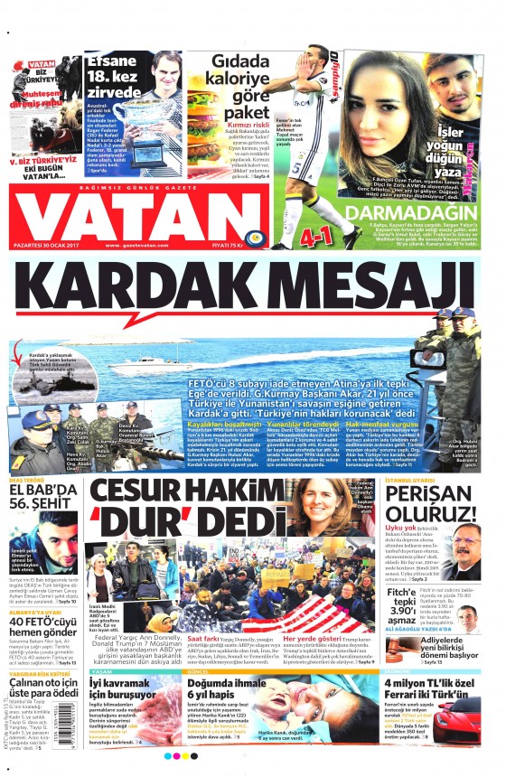 30 Ocak 2017 gazete manşetleri - 15