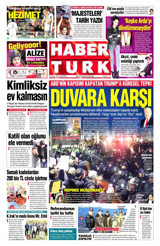 30 Ocak 2017 gazete manşetleri - 20