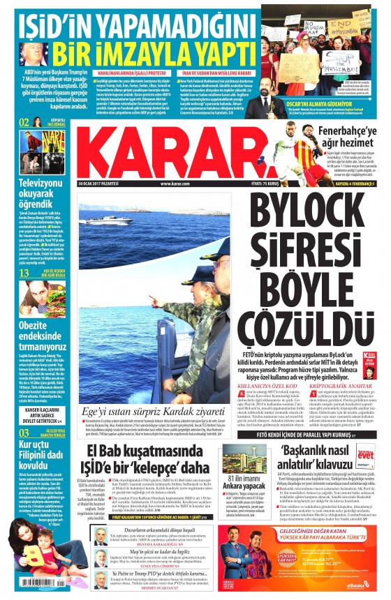 30 Ocak 2017 gazete manşetleri - 22