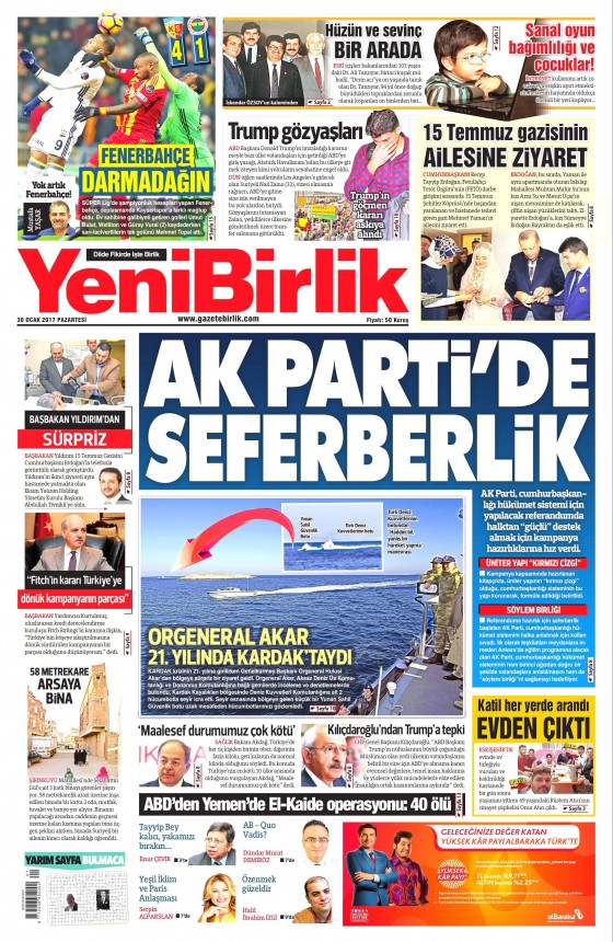 30 Ocak 2017 gazete manşetleri - 24
