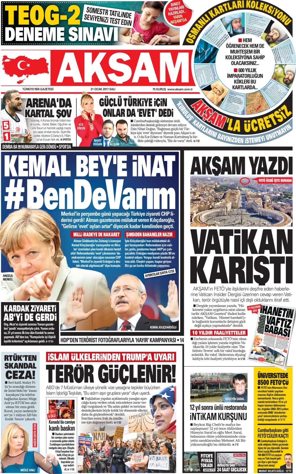 31 Ocak 2017 gazete manşetleri - 2