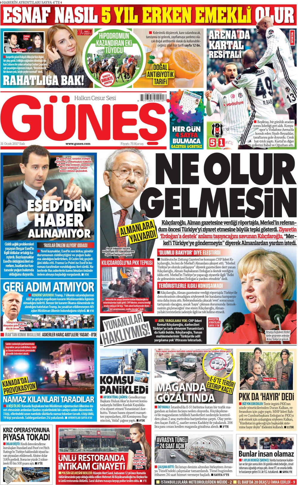 31 Ocak 2017 gazete manşetleri - 7