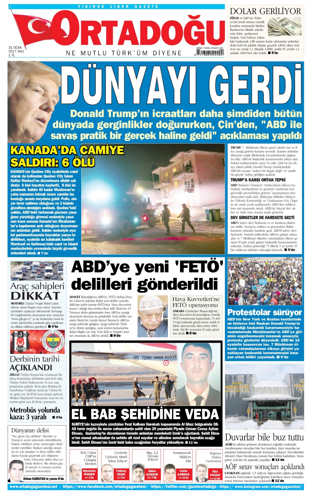 31 Ocak 2017 gazete manşetleri - 12