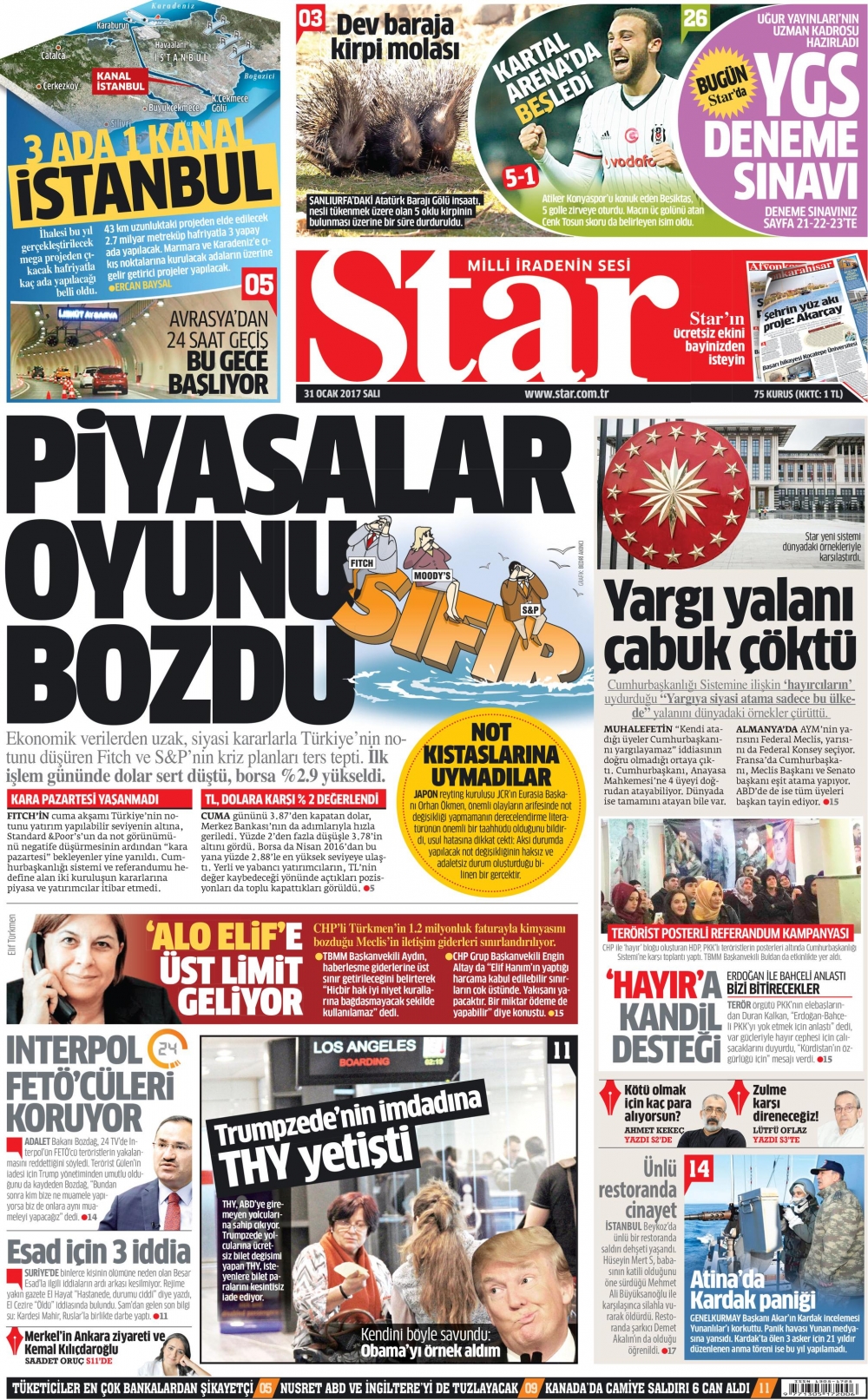 31 Ocak 2017 gazete manşetleri - 4