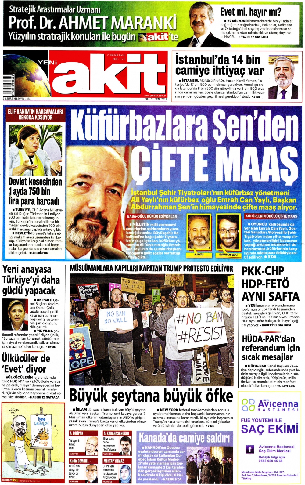 31 Ocak 2017 gazete manşetleri - 16