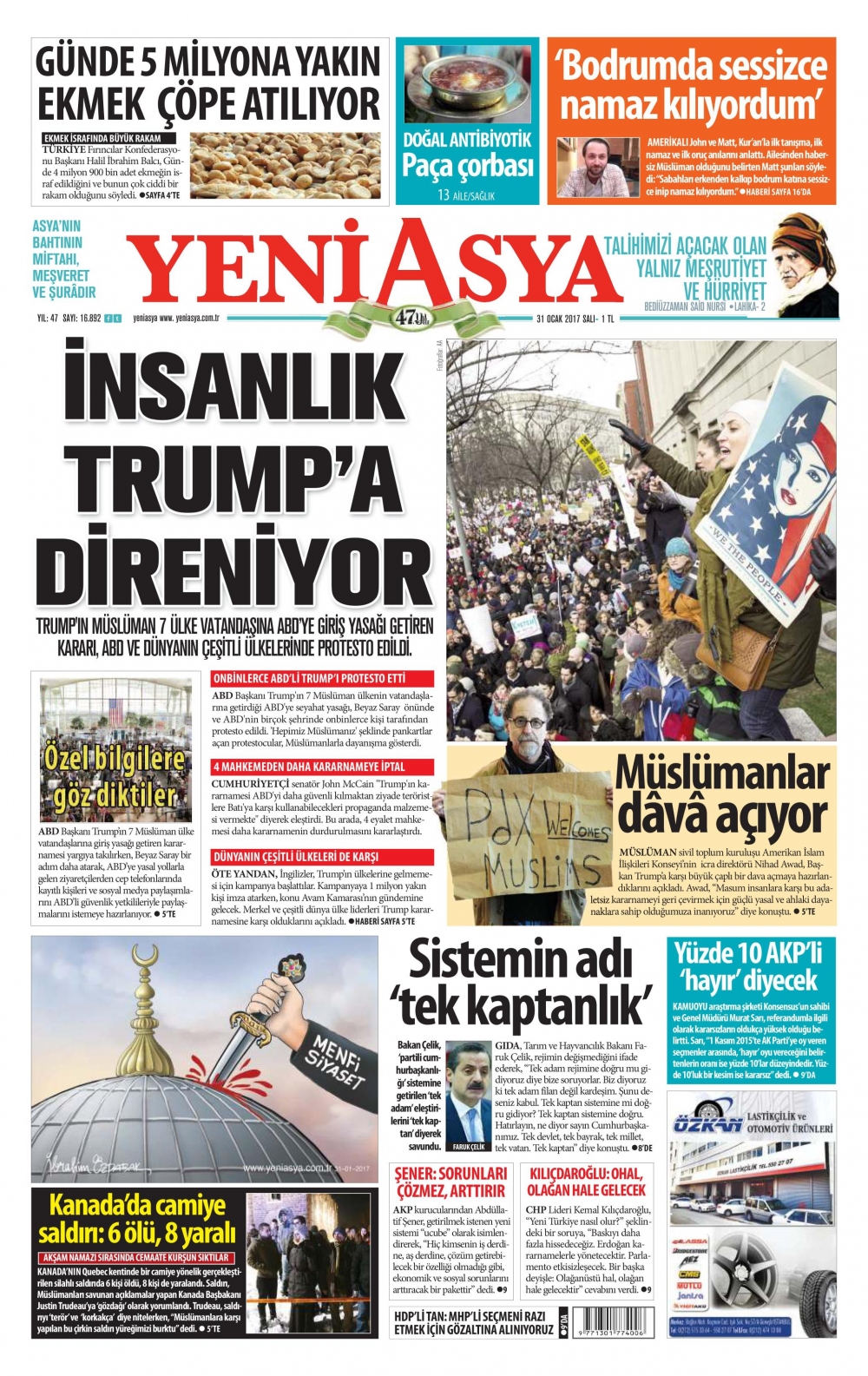 31 Ocak 2017 gazete manşetleri - 17