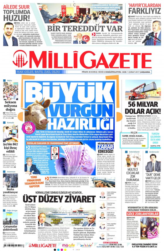1 Şubat 2017 gazete manşetleri - 3