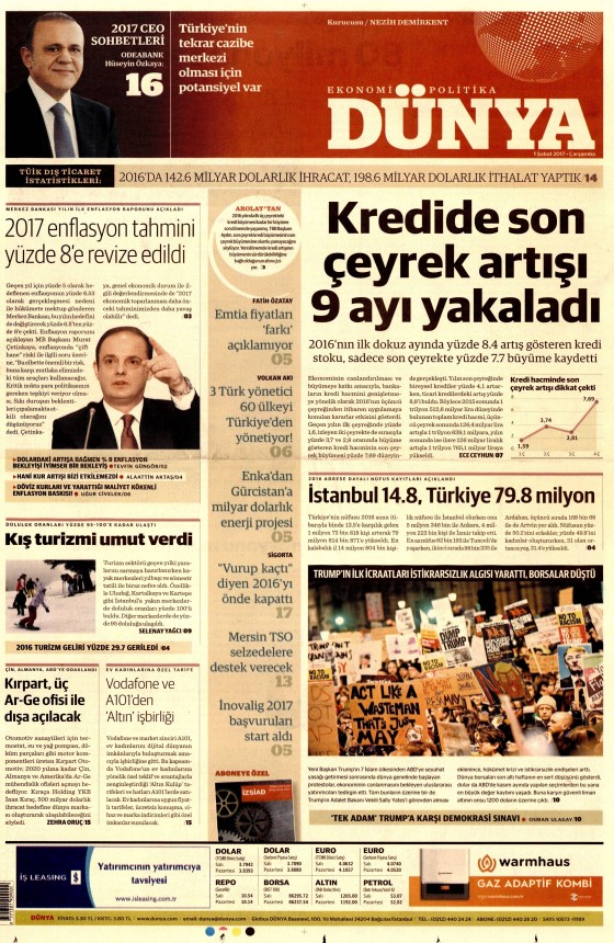 1 Şubat 2017 gazete manşetleri - 7