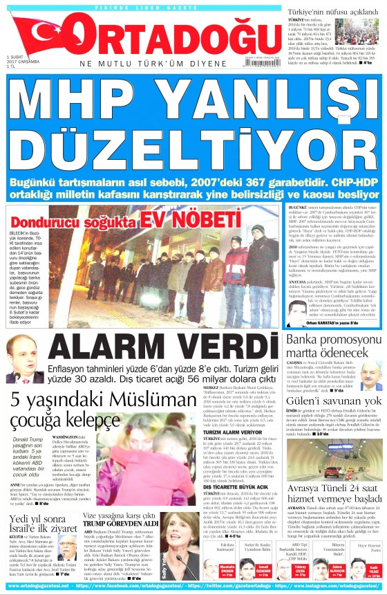 1 Şubat 2017 gazete manşetleri - 6