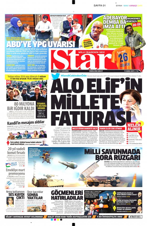 1 Şubat 2017 gazete manşetleri - 9