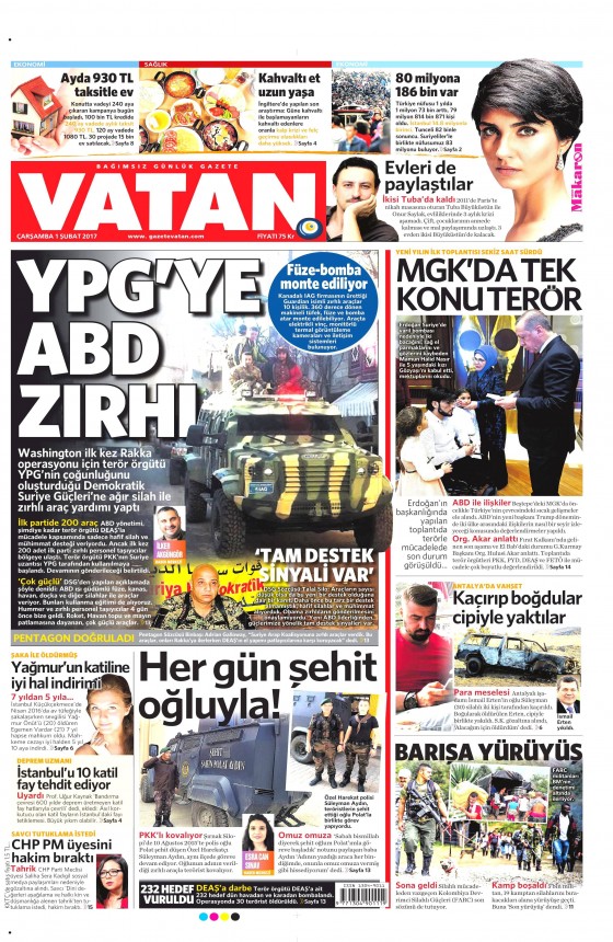 1 Şubat 2017 gazete manşetleri - 12