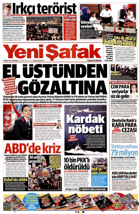 1 Şubat 2017 gazete manşetleri - 16