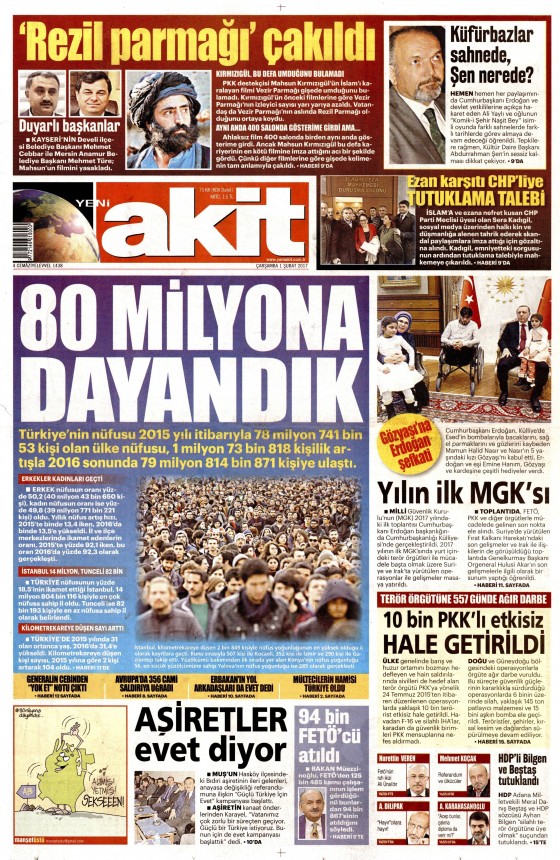 1 Şubat 2017 gazete manşetleri - 15