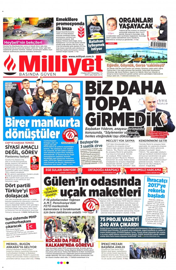 2 Şubat 2017 gazete manşetleri - 6