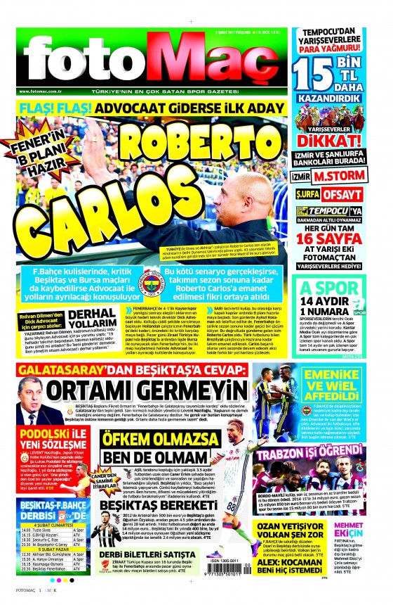 2 Şubat 2017 gazete manşetleri - 7