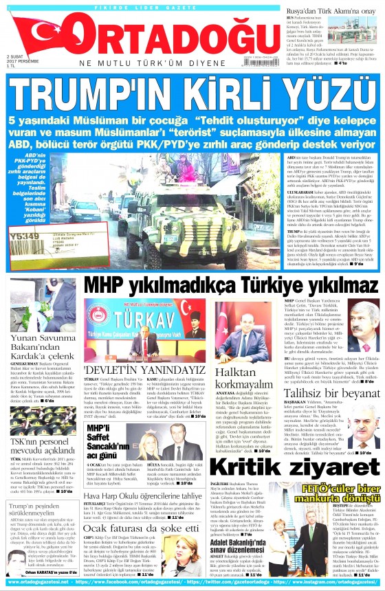 2 Şubat 2017 gazete manşetleri - 8