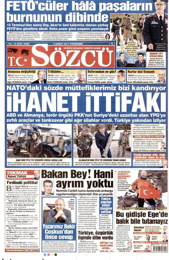 2 Şubat 2017 gazete manşetleri - 14