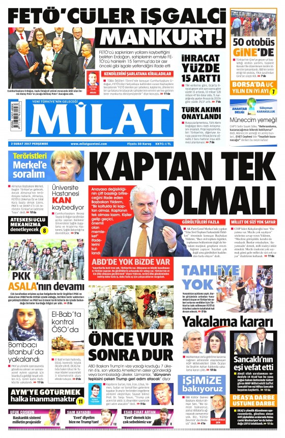 2 Şubat 2017 gazete manşetleri - 18