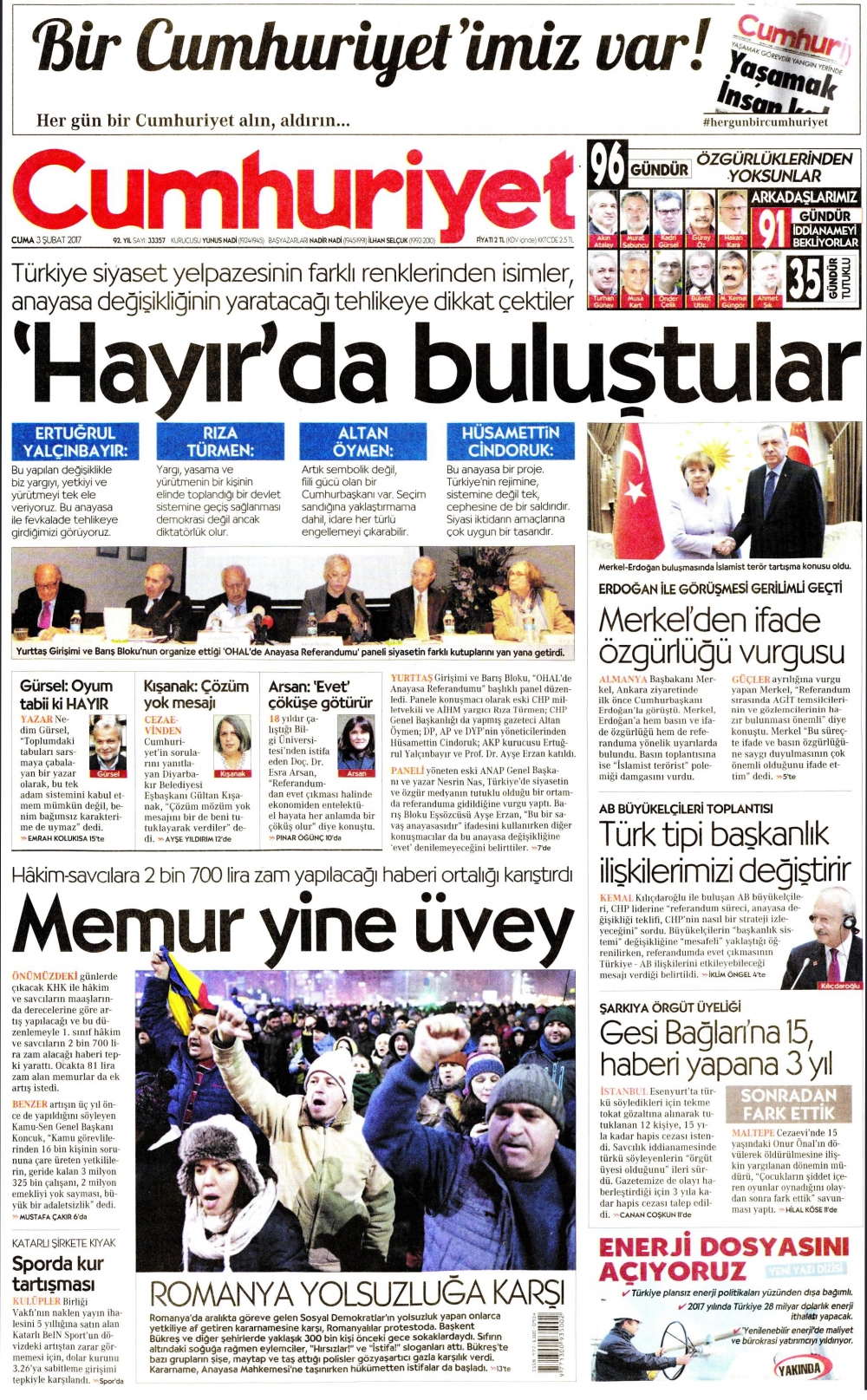 3 Şubat 2017 gazete manşetleri - 13