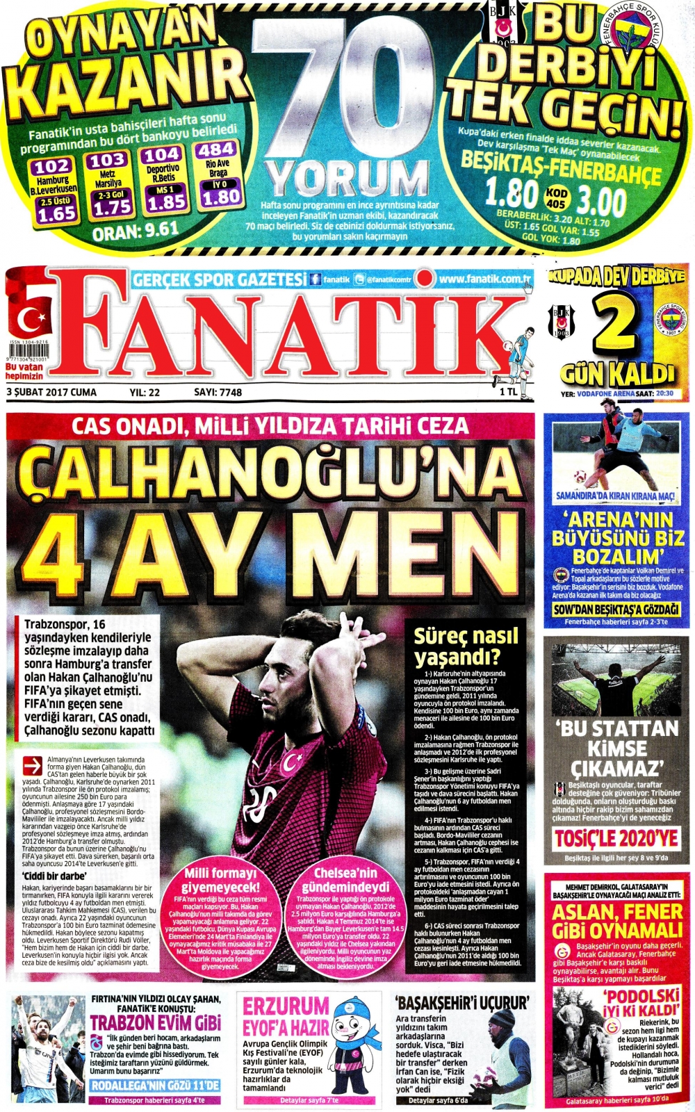 3 Şubat 2017 gazete manşetleri - 4