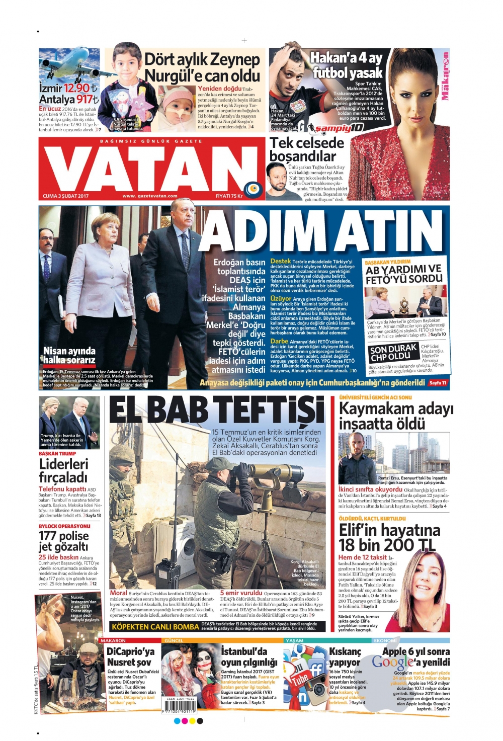 3 Şubat 2017 gazete manşetleri - 11