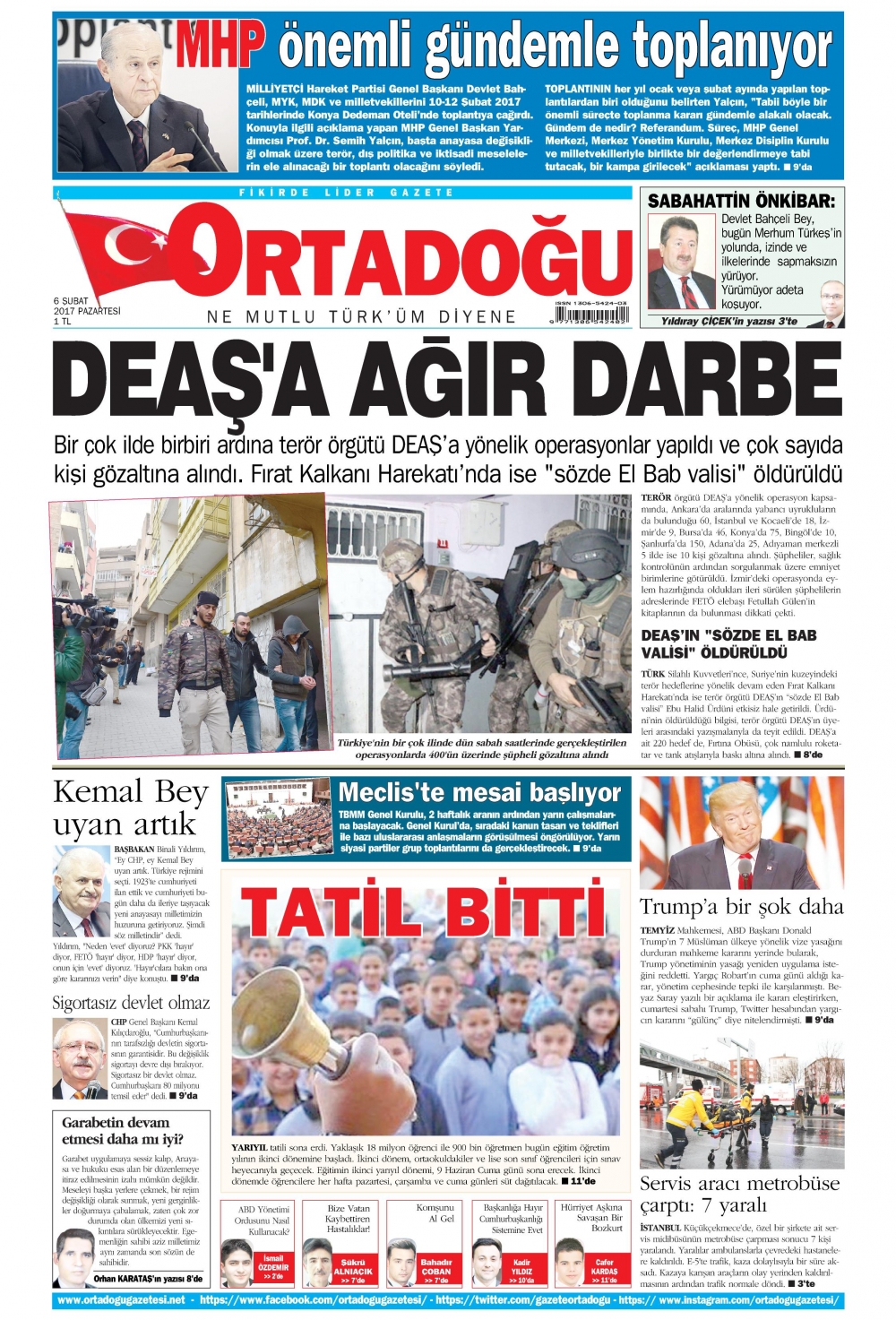 6 Şubat 2017 gazete manşetleri - 16