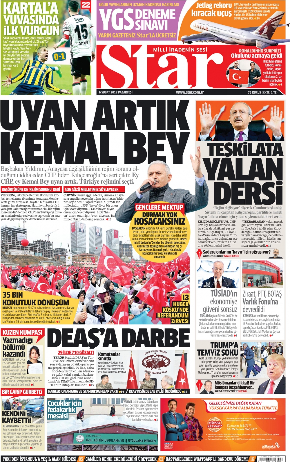 6 Şubat 2017 gazete manşetleri - 19