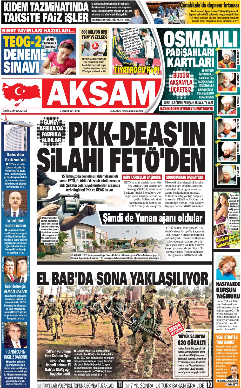 7 Şubat 2017 gazete manşetleri - 3