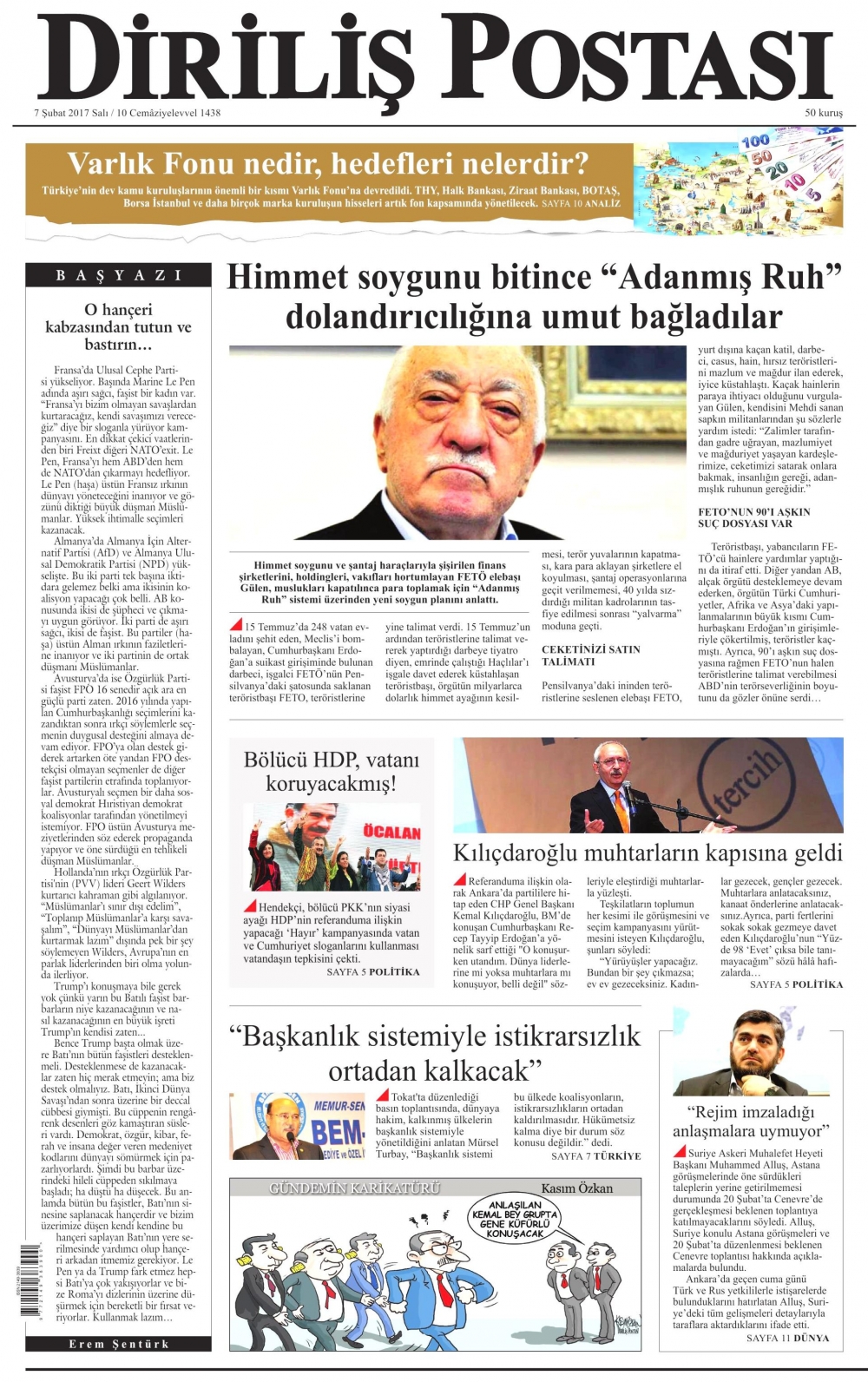 7 Şubat 2017 gazete manşetleri - 4